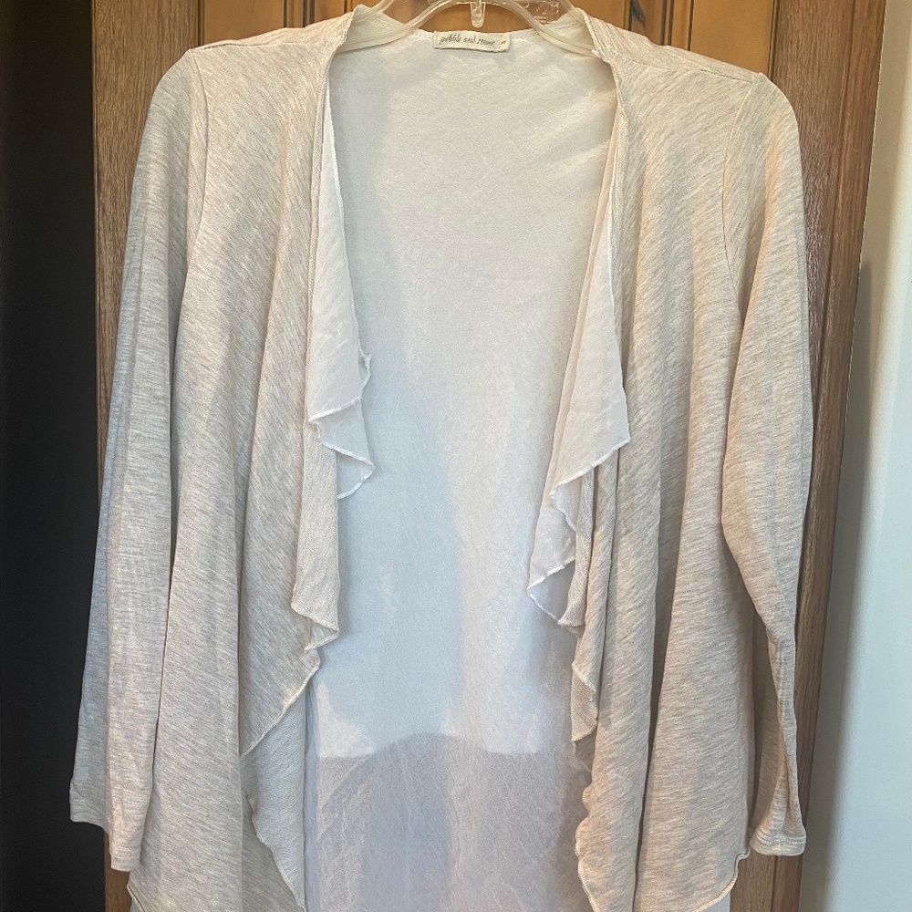 ANTHROPOLOGIE Pebble and Stone boho whimsy fairy lightweight top cardigan